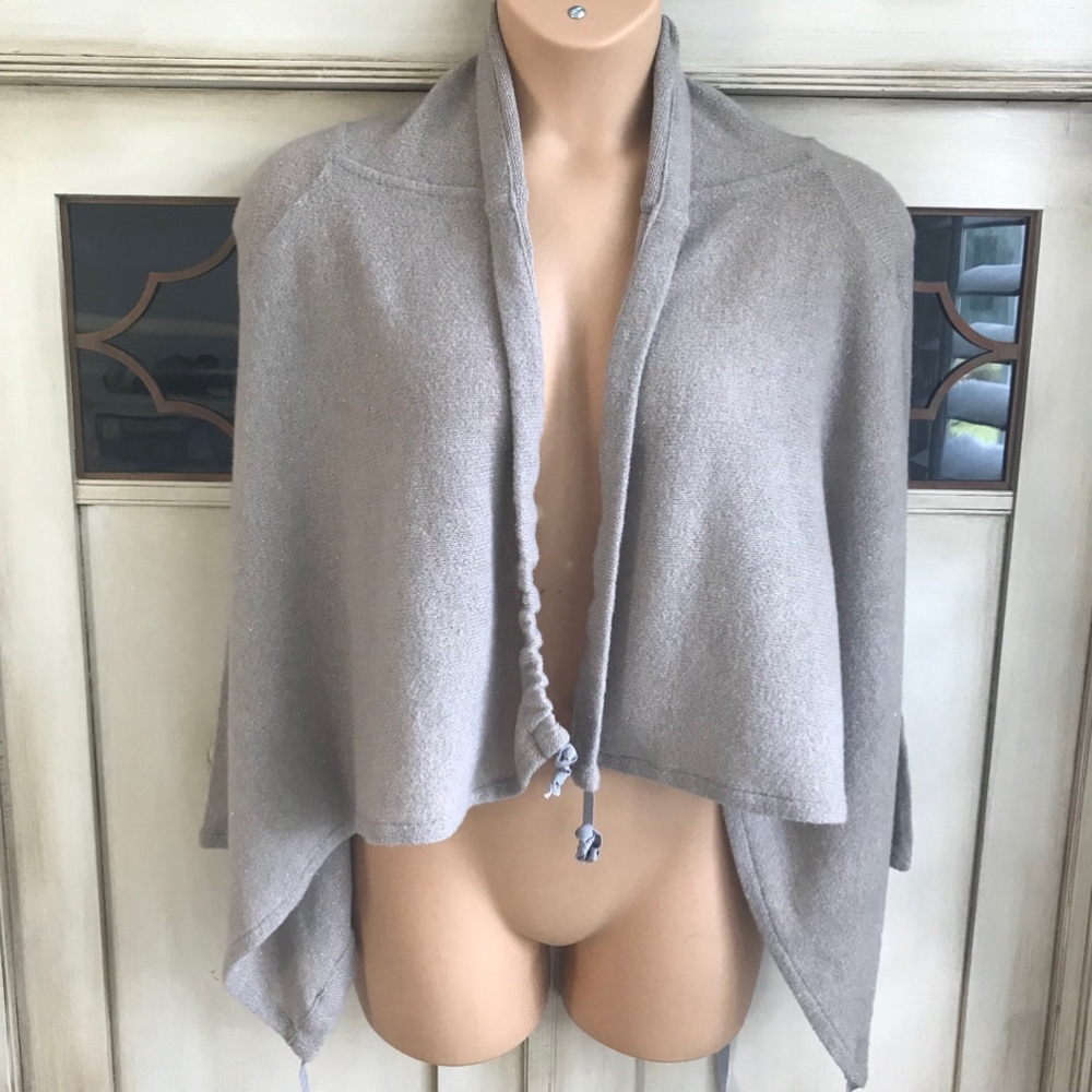 EUC Bryn Walker Eva Sparkle Wool Adjustable Cape Cardigan | Size Small